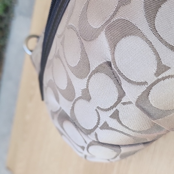 Coach Khaki Signature Sateen w/Front Pocket Top Zip Crossbody Bag - Picture 15 of 15